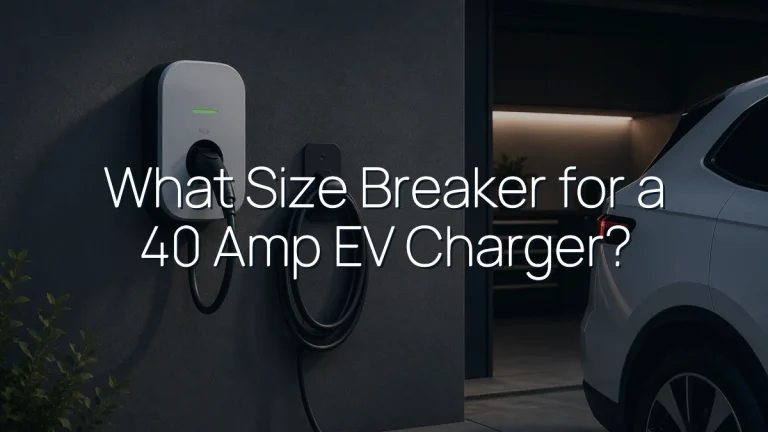 What Size Breaker for a 40 Amp EV Charger?