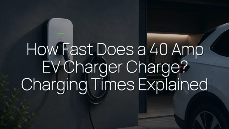 How Fast Does a 40 Amp EV Charger Charge? Charging Times Explained