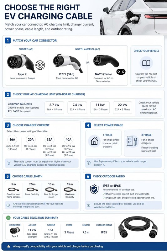 EV charging image related to EV Charger Cable Length and Connector Compatibility