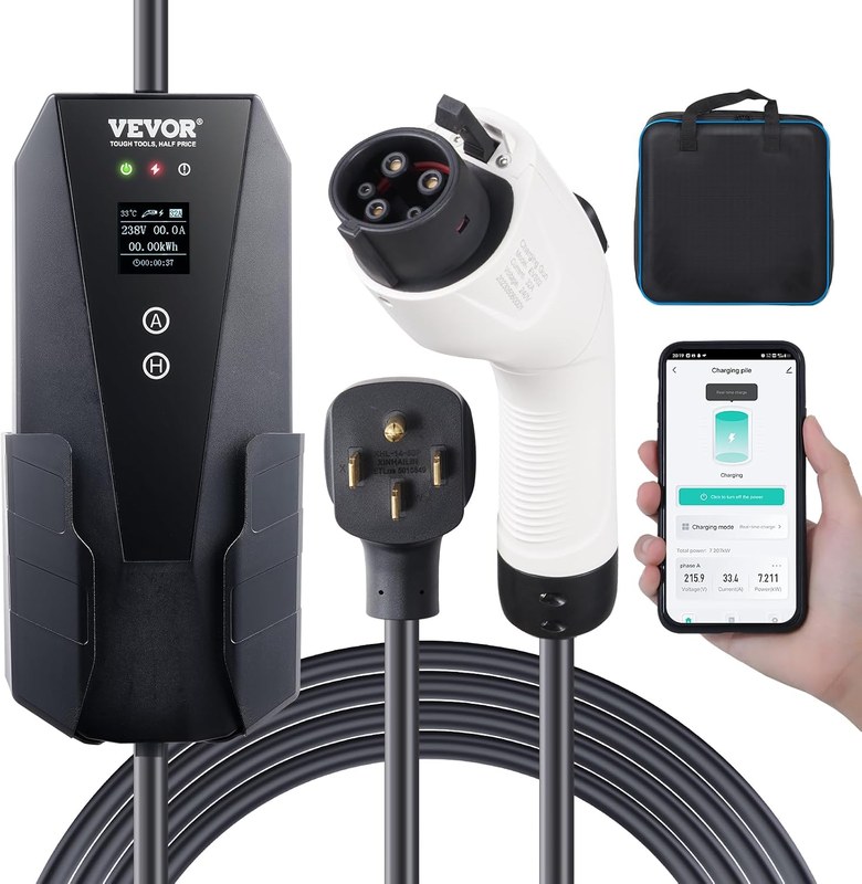 EV charging image related to Portable EV Charger Anatomy: Connector, Cable, Amperage, kW, and Smart Features