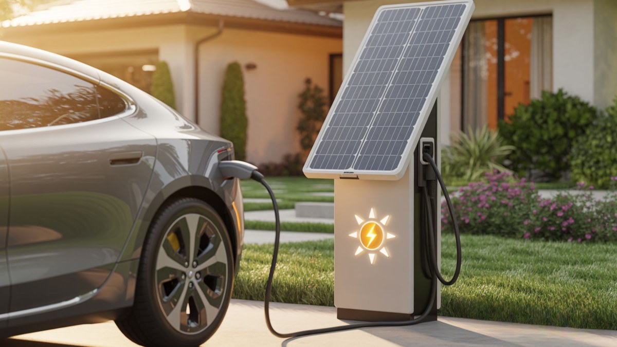 EV charging image related to Portable Solar EV Charger vs. Standard EVSE: Key Differences
