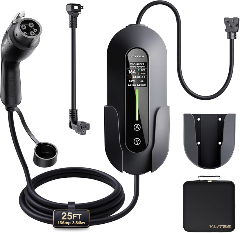 Portable Level 1 and 2 EV charger for J1772 vehicles with NEMA 5-15 and 6-20 plugs