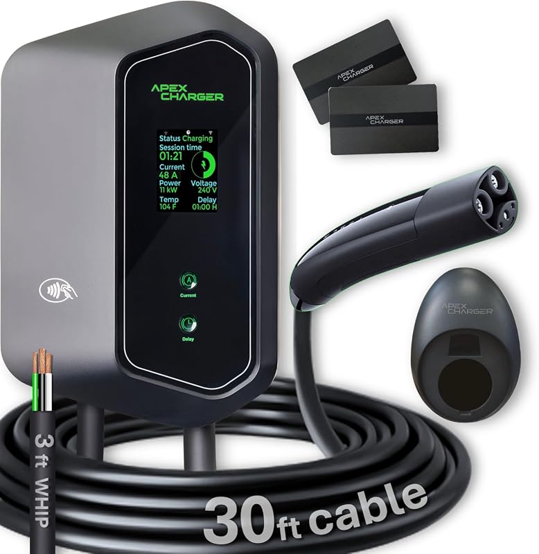 MACH 1 NACS Level 2 EV charger with outdoor enclosure and 30 foot cable